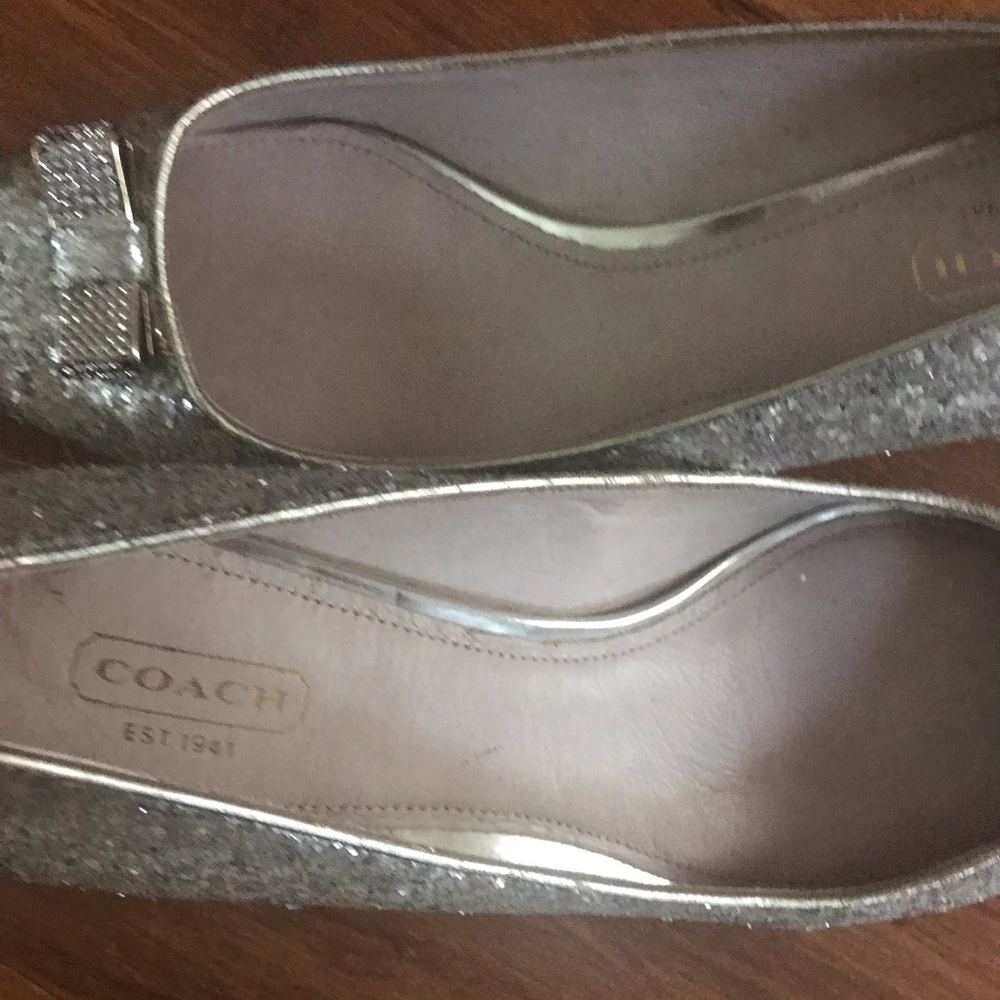 Coach Silver Glitter Heels